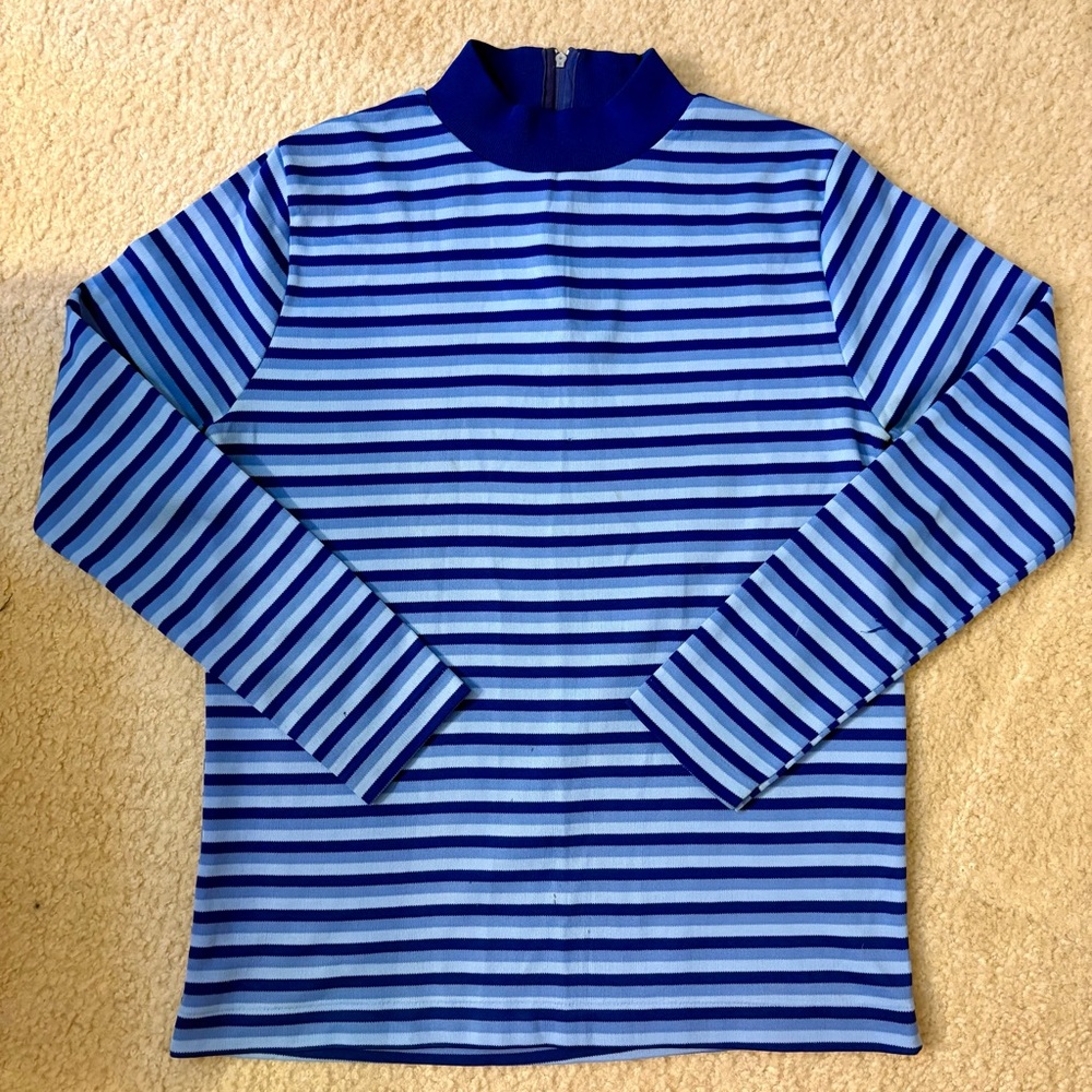 Vintage Blue Striped Top